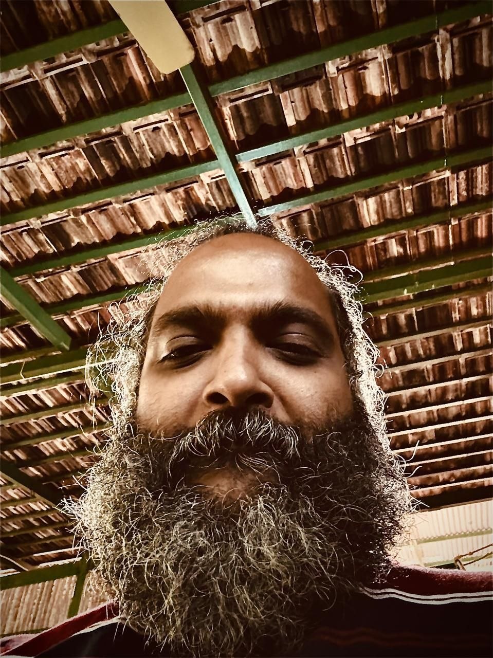 Deep meditation at an ancient rock-cut cave temple